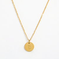 Joolim Offre Spéciale 18K PVD plaqué or étanche sans ternissure initiale mignon délicat 26 lettre collier en acier inoxydable bijoux