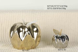 Decoración para el hogar diseño manzana estatuilla hecha a mano cerámica falsa fruta Decoración - Product Image 5