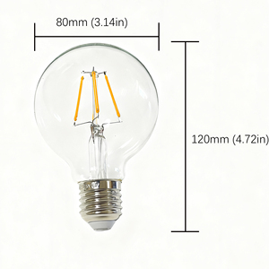 Dẫn đèn dây tóc G80 4W 6W 8W rõ ràng hổ phách - Product Image 2