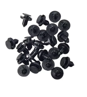Clip de fixation automobile en plastique noir durable à enfoncer pour pare-chocs et doublure d'aile, avec tête de 18 mm, bride de 13 mm, tige de 9 mm et rivet de 8 mm pour trou