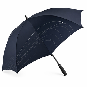 high quality durable <b>windproof</b> double layer automatic fiber non slip handle black EVA yellow golf <b>umbrellas</b> with logo - Product Image 5