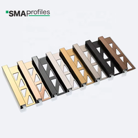 Bordure de carrelage métallique étanche pour appartement moderne, pour la transition des sols de salle de bain - Durable et facile à installer