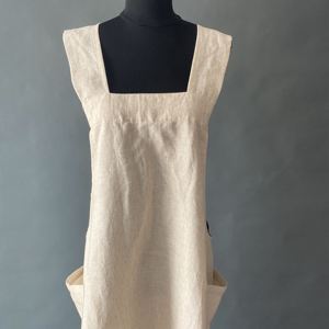 Delantal de <span class=keywords><strong>lino</strong></span> cruzado en la espalda, delantal japonés, 100% - Product Image 4