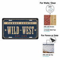 Décoration murale en métal Cowboy Country, panneau en aluminium Wild West pour Rodeo Ranch Bar