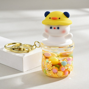 Llavero de acrílico 3D con diseño de oso de dibujos animados creativo y moderno, con serigrafía y bola de burbujas líquidas flotantes - Product Image 4