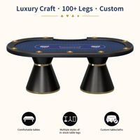 Table de poker Texas professionnelle au design moderne personnalisé, table de jeu de casino pour club de poker, avec plusieurs pieds de table en stock
