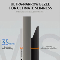 Alışveriş merkezleri ve süpermarketler için 4K yüksek çözünürlüklü Ultra ince reklam makinesi dokunmatik ekran