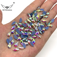 Strass en verre à dos plat en vrac CY, forme diamant cristal AB, pour chaussures, robes, coques de téléphone, DIY