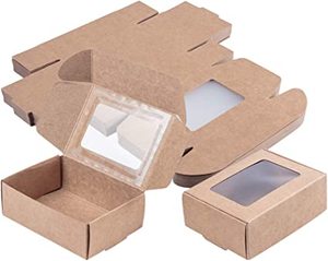 Rectangle Kraft Paper Boxes with Clear <b>Window</b> for Wedding Party Favor Treats, Mother's Day Gift, Bakery and Jewelry Package - Product Image 3