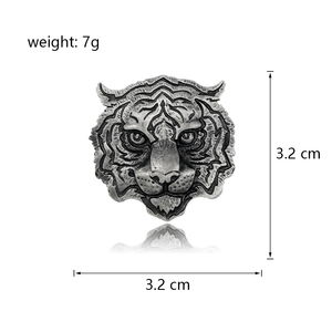 Spilla con testa di tigre retrò all'ingrosso nuova spilla con animale da uomo prepotente con distintivo di tigre gioielli per banchetti - Product Image 3