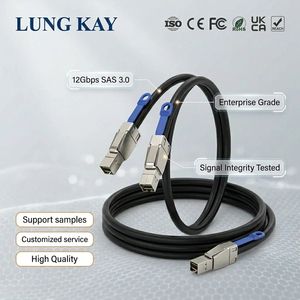 Cable Externo Mini SAS HD SFF-8644 a SFF-8644 de LUNG KAY, 12Gbps SAS 3.0, Cable de Datos para Servidor de Alta Densidad - Product Image 1