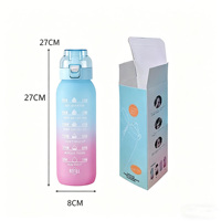 Offre Spéciale – Bouteilles d'eau colorées personnalisables avec logo, 1000 ml, pour eau aromatisée, écologiques, avec anneau aromatisant aux fruits, utilisation à une main