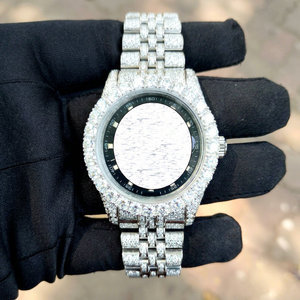 RUDRA JEWELS WATCHES นาฬิกาสแตนเลสสตีลสุดหรู ประดับเพชรโมอิสซาไนต์ ระบบกลไก ดีไซน์สปอร์ต สง่างาม วินเทจ แบบโปร่ง - Product Image 1