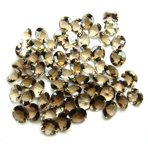 Quartz fumé rond de 6 mm, pierre précieuse en vrac, taille facettée, ovale, poire, octogone, taille calibrée, vente en gros GEMFORTE INC - Product Image 1