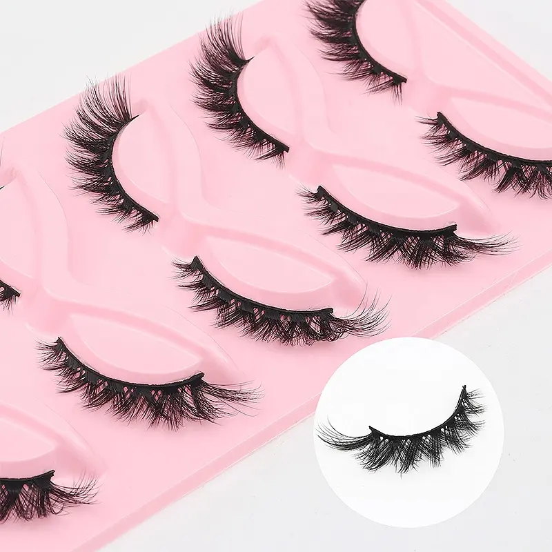 Handmade Foxy Winged Cat Eye Lashes Extensions Spiky Wispy Long Lashes Manufacturer Private Label Full Strip Eyelashes