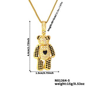<span class=keywords><strong>Collier</strong></span> en cuivre plaqué or ACME avec ours en peluche en laiton et zircon coloré, <span class=keywords><strong>collier</strong></span> pendentif animal tendance pour femmes - Product Image 6