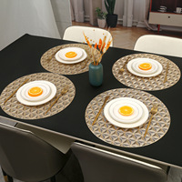 Tapis de table rond moderne en PVC 38x38cm, pour la maison, la cuisine, l'hôtel, le restaurant occidental, isolation thermique durable, anti-chaleur, antidérapant