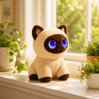 Peluche Super Douce Anti-Stress pour Filles et Garçons, Jouet Chat en Peluche Rechargeable USB-C, Sans Abonnement Requis, Décoration de Chambre