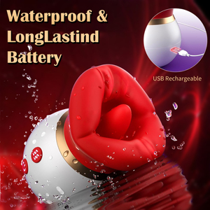 Vibrador <span class=keywords><strong>de</strong></span> Punto G con Succión <span class=keywords><strong>de</strong></span> Labios Rojos XLN, <span class=keywords><strong>el</strong></span> Más Vendido, Realmente Suave, 10 Frecuencias, Recargable por USB, Resistente al Agua IPX7 - Product Image 3