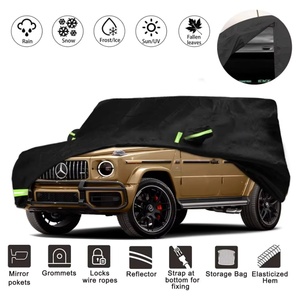 Housse de voiture imperméable 210T adaptée à la <span class=keywords><strong>Mercedes</strong></span> Benz Classe <span class=keywords><strong>G</strong></span> 2004-2022, toutes saisons, avec fermeture éclair, protection contre la neige, la pluie, la poussière et la grêle - Product Image 6
