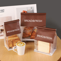 Sachet refermable à fermeture éclair, personnalisé avec logo, pour emballage de pain, sac de rangement en kraft résistant à l'humidité pour boulangerie et snacks
