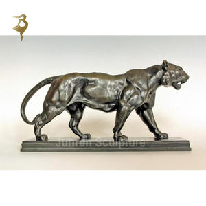 Bronze Noir Panthère Statue Extérieur Décoratif Animal Mascotte Sculpture Métal Illustration dans <span class=keywords><strong>Casting</strong></span> Technique Ange Thème - Product Image 4