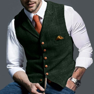 <span class=keywords><strong>Chaleco</strong></span> de Traje Clásico Casual para <span class=keywords><strong>Hombre</strong></span> RNSHANGER, Cuello en V, <span class=keywords><strong>Tweed</strong></span> Espigado, Corte Entallado, <span class=keywords><strong>Chaleco</strong></span> de Negocios para Boda, <span class=keywords><strong>Chaleco</strong></span> a Cuadros con Solapa para <span class=keywords><strong>Hombre</strong></span> - Product Image 4