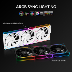 Ventilateur de boîtier PC Thermalright TL-M12Q 120 mm ARGB, haute performance (CFM), silencieux, PWM, avec miroirs infinis et conception 3-en-1 connectable - Product Image 4