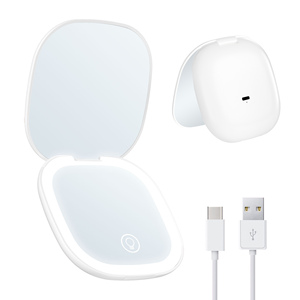 Square Cosmetic 5X <strong>Magnifying</strong> <strong>Mirror</strong> Compact <strong>Mirror</strong> with Uniform Dimmable LED Lights ABS Drop-Resistant Case - Product Image 6