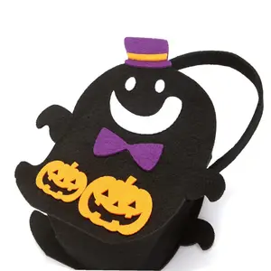 Confezione da 2 borse per dolcetto o scherzetto in bianco e nero borsa per il trasporto di caramelle a forma di fantasma decorazione di costumi di halloween borsa di halloween