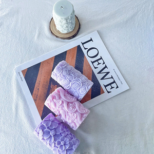 INTODIY 3D okyanus dalgası gül çiçek kelebek silindirik aromaterapi mum Pillar mum yapımı için silikon kalıplar - Product Image 5