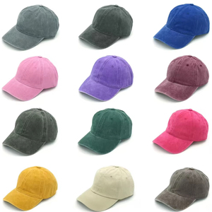 Soft Top Distressed <strong>Bucket</strong> <strong>Hat</strong> 100% Cotton-Custom Acid Wash Color Blank Cap With Curved Brim Buckle Closure For Promotional Use - Product Image 1