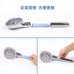 Pommeau de douche portable rond réglable avec fonction de massage par bulles et pluie HS9752CP - Product Image 3