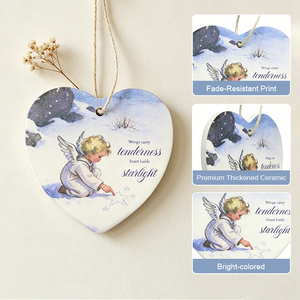 Ornement suspendu en céramique personnalisé avec impression UV, pendentif en forme de cœur/rond pour la fête de Saint-Joseph, article religieux - Product Image 3