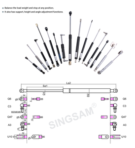 Amortisseurs à ressort à gaz robustes avec supports <span class=keywords><strong>de</strong></span> montage en L Tige <span class=keywords><strong>de</strong></span> support industrielle dans un cylindre en acier <span class=keywords><strong>pour</strong></span> <span class=keywords><strong>trappe</strong></span> <span class=keywords><strong>de</strong></span> <span class=keywords><strong>sol</strong></span> - Product Image 4
