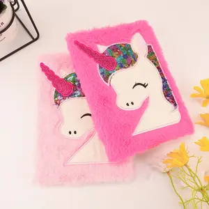 Nuovo colore unicorno taccuino cartone animato sogno ragazza peluche notepad studente diario produttori all'ingrosso