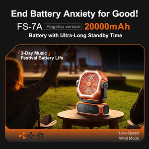 Ventilador de Camping con Linterna LED, Control Remoto, Gancho, Banco de Energía Recargable de 20000 mAh, Ventilador Portátil para Exteriores, Picnic, Barbacoa, Viajes, Tienda de Campaña - Product Image 2