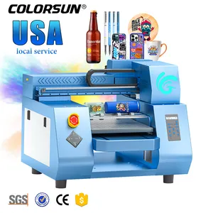 Mesin Cetak Kaca Printer untuk Dijual Flatbed A3 A2 Flatbed Led Botol Stiker 3047 Tinta Pengaduk Coater Ab Uv Dtf Printer
