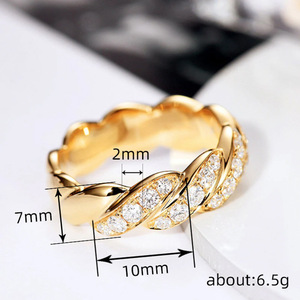 Anello da uomo in stile cubano intrecciato con pietra scintillante, fascia larga, anello alla moda per tutti i giorni, gioiello hip hop. - Product Image 4