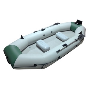 Bateau pneumatique en PVC de 3,3 m et 0,9 mm avec rames et sièges, annexe gonflable robuste avec support de transom pour la pêche et les loisirs - Product Image 1