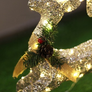 Manches de renne argent or, grande taille, décoration 3d, éclairage led extérieur, pour fêtes de noël, fantaisie - Product Image 6