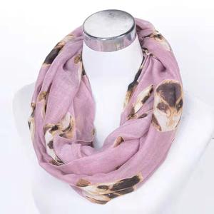 Diseño Original, <span class=keywords><strong>el</strong></span> otoño y <span class=keywords><strong>el</strong></span> invierno de las señoras de impresión de cabeza de perro, Collar de punto de bufanda de mujer - Product Image 1