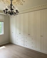 Luces LED ajustables modernas y duraderas, muebles de dormitorio, Panel de madera MDF con puerta de vidrio, armario para uso doméstico