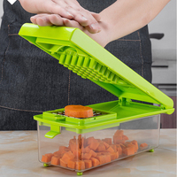 Kingwise Home Kitchen Manual Roestvrijstalen Lemmet Vaatwasmachinebestendige Fruit- en Groentesnijder Multifunctionele Groente- en Voedselhakker