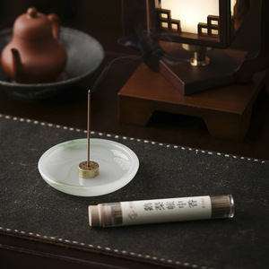 Porte-encens en verre chinois avec support pour aromathérapie, décoration zen pour la maison, fait à la main - Product Image 1