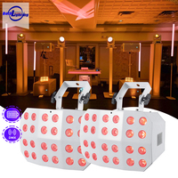 Lot de 2 projecteurs LED Wash Spider 24*12W RGBWA+UV sans fil DMX sur batterie pour DJ, mariage, scène et événements