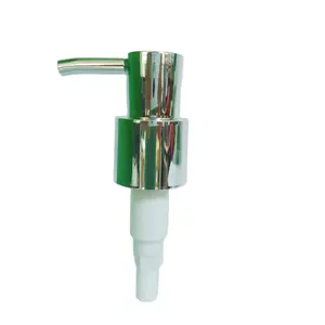 Embossed shiny silver liquid soap dispenser pump screw up and down lock hotel bathroom dedicated emulsion lotion pump