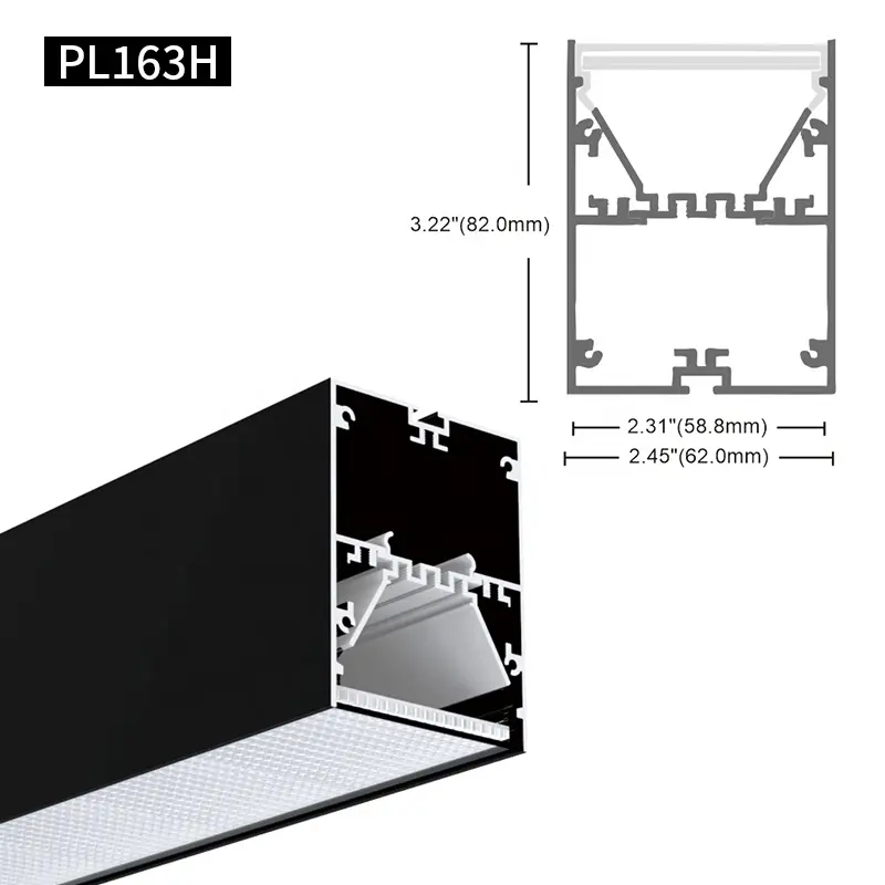 Morden Design Suspended Linear Lighting Fixture Metal Tube Led Profile Linkable Lights Led Pendant Light