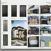 Modern Classic Solid Wood Interior Room Door Red Mahogany Wooden Door for Luxury Villa and Hotel