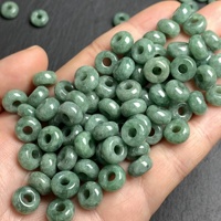 Perles rondes en jadéite naturelle, grandes perles à trou pour la fabrication de bracelets et colliers DIY, accessoires en gros